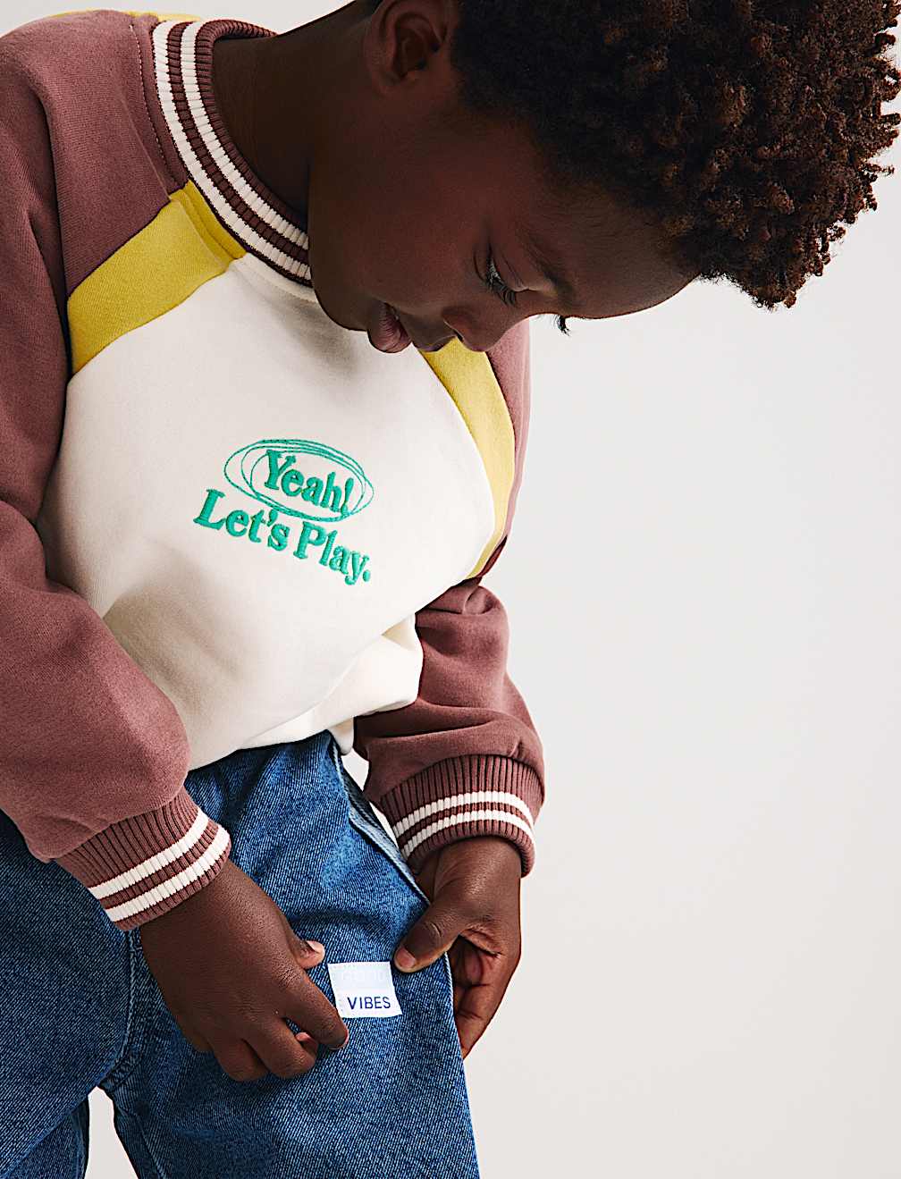 Cotton Rich Slogan Raglan Sweatshirt (2-8 Yrs)