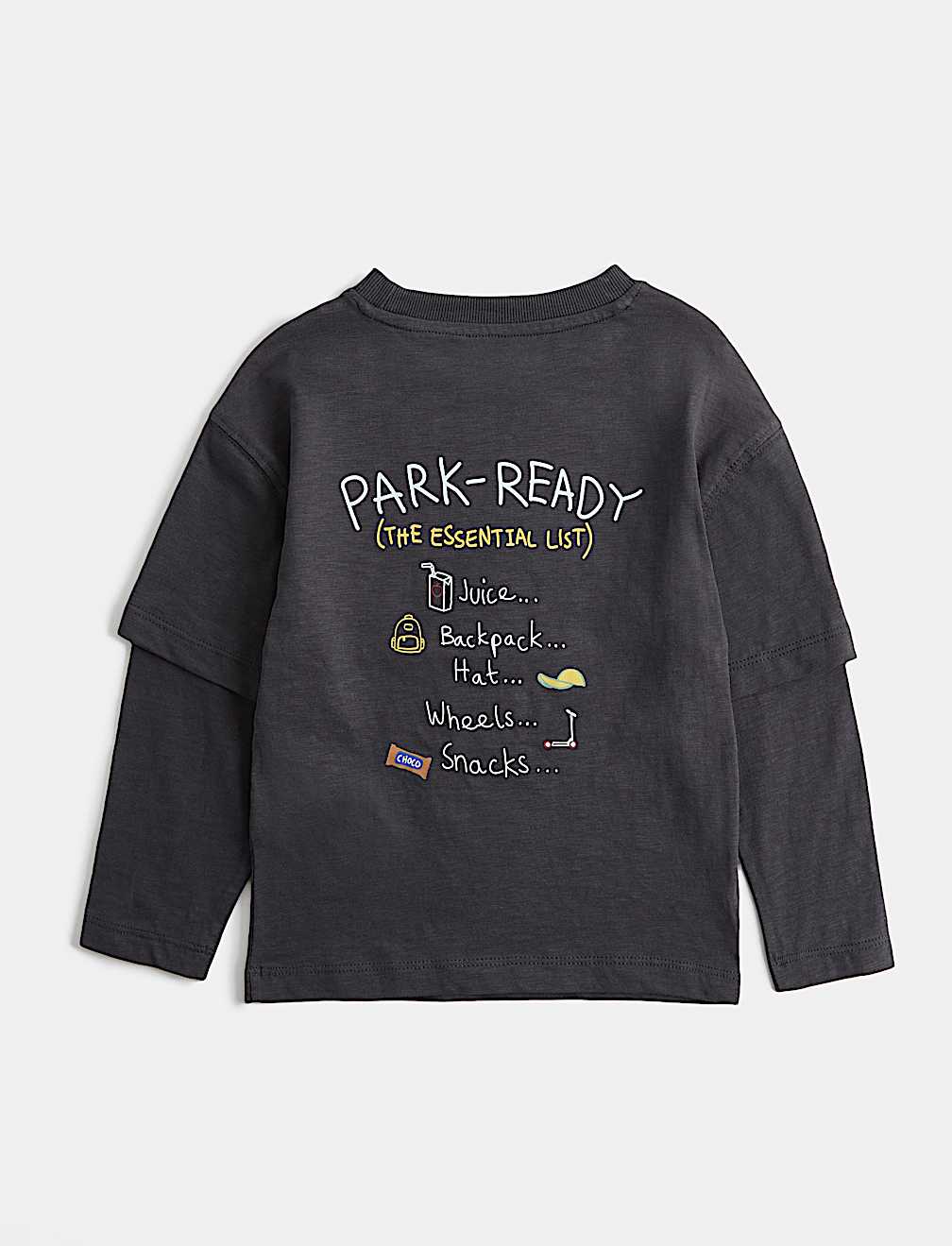 Pure Cotton Mock Sleeve T-Shirt (2-8 Yrs)