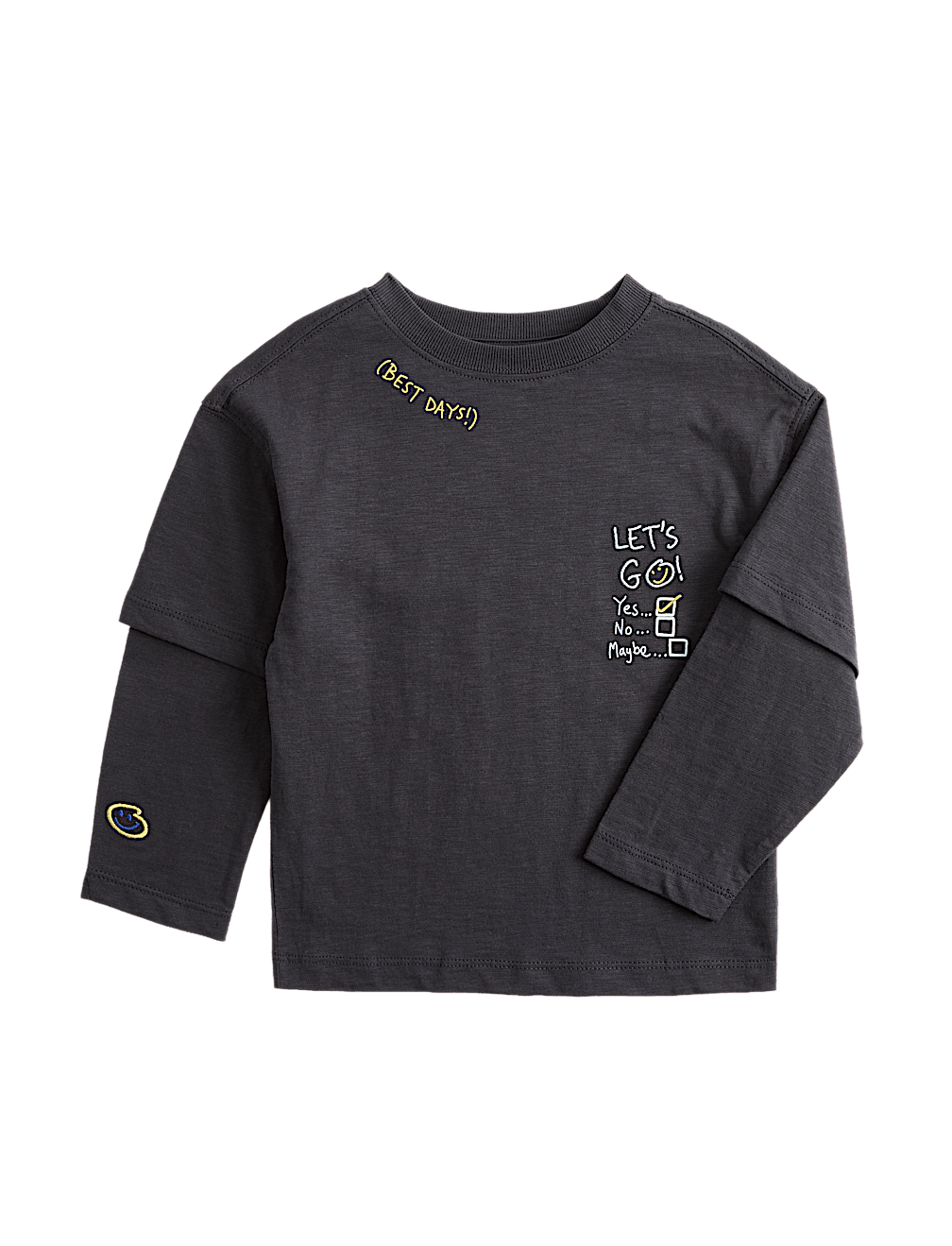 Pure Cotton Mock Sleeve T-Shirt (2-8 Yrs)