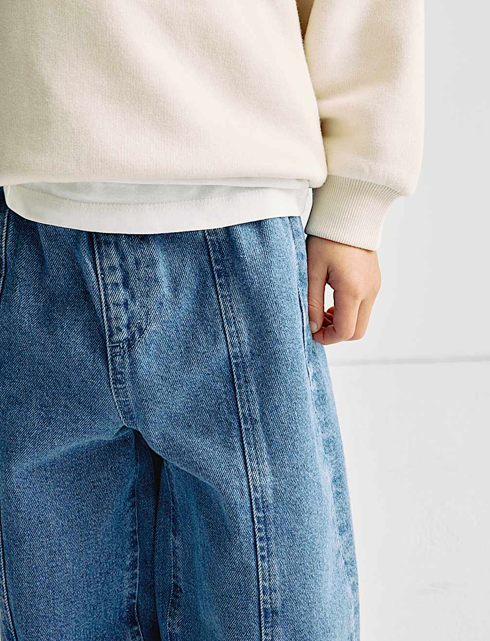 Pure Cotton Relaxed Balloon Leg Jeans (2-8 Yrs)