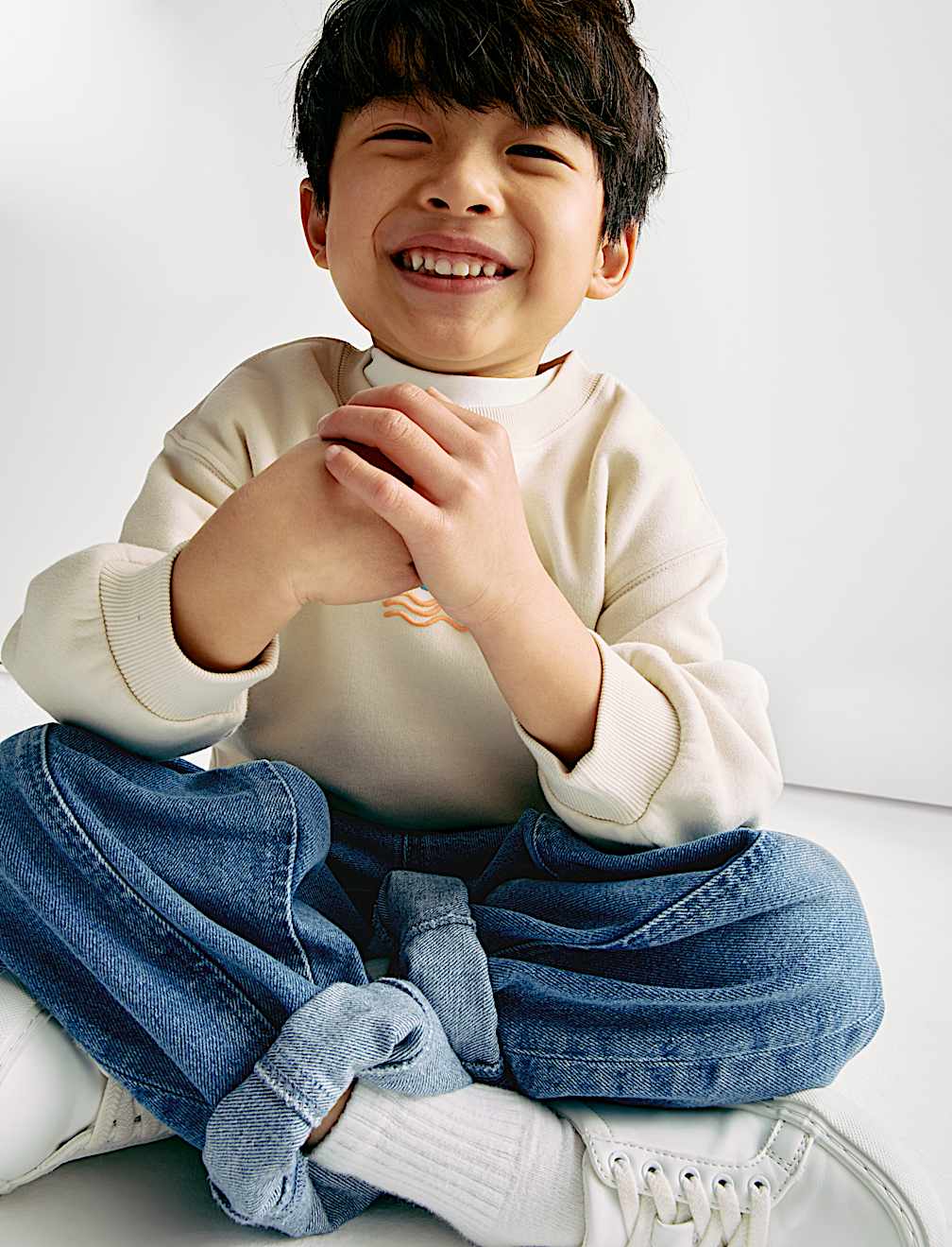 Pure Cotton Relaxed Balloon Leg Jeans (2-8 Yrs)