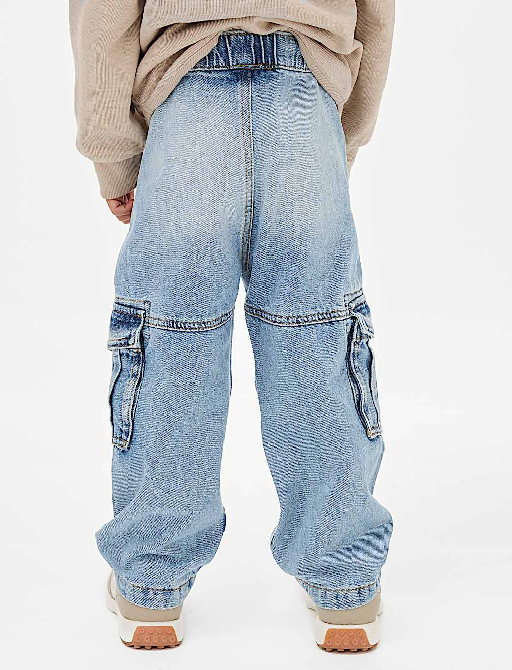 Pure Cotton Cargo Jeans (2-8 Yrs)