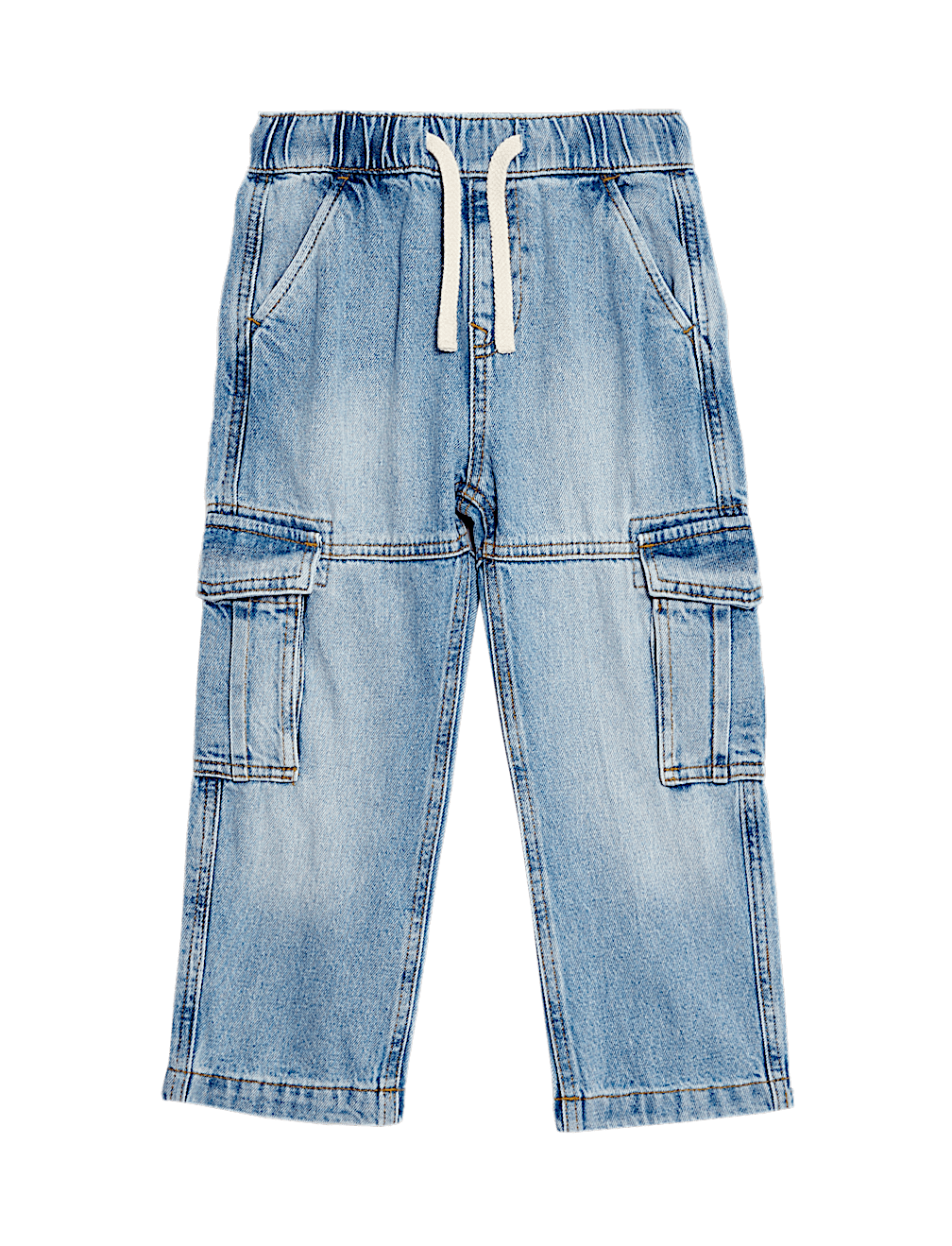 Pure Cotton Cargo Jeans (2-8 Yrs)