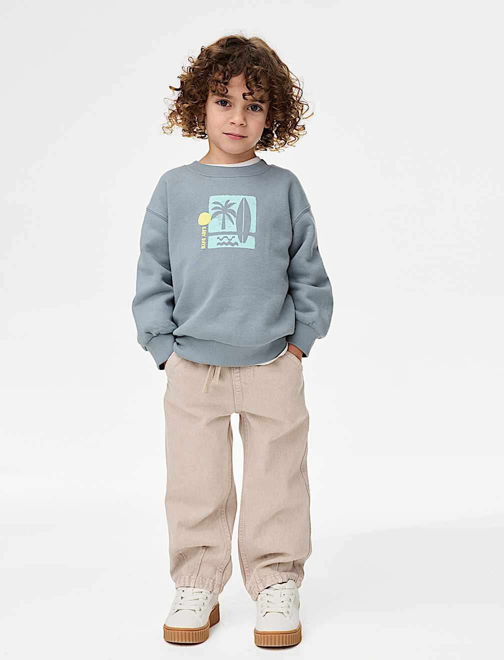 Coloured Denim Drawstring Waist Jeans (2-8 Yrs)