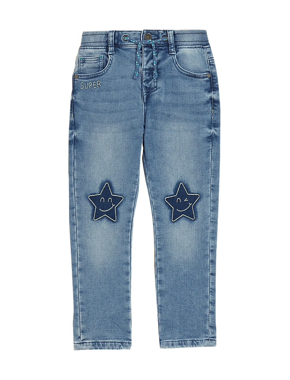 Regular Cotton Rich Star Embroidered Jeans