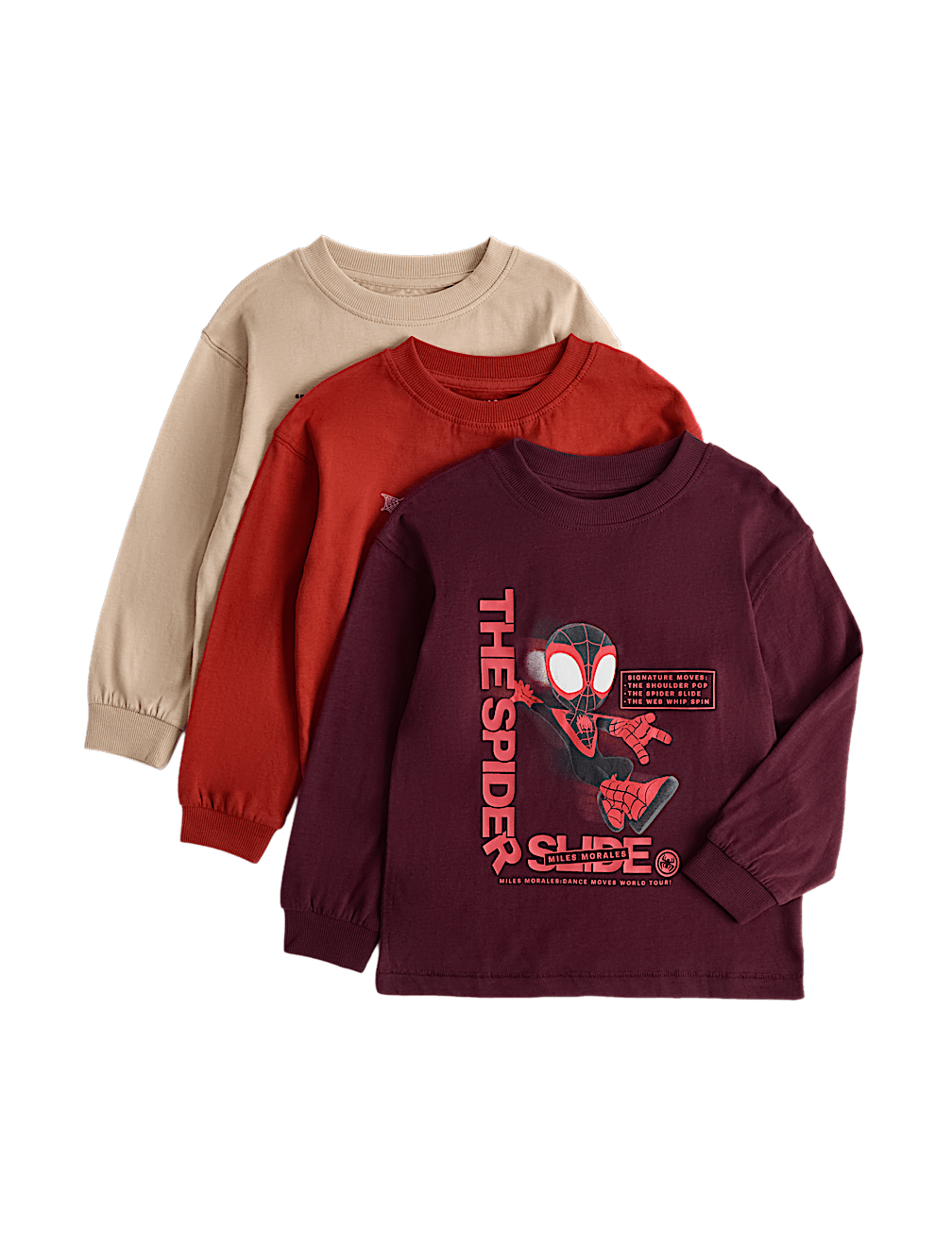 3 Pack Pure Cotton Spider-Man&trade; Tops (2-8 Yrs)