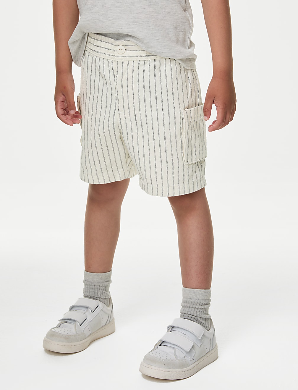 Pure Cotton Striped Shorts (2-8 Yrs)