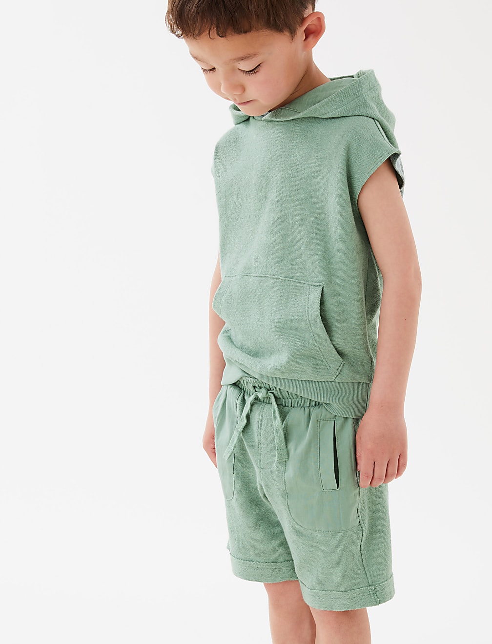 Pure Cotton Textured Shorts (2-7 Yrs)