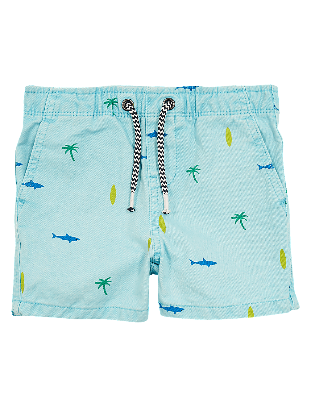 Pure Cotton Printed Rugby Shorts (2-7 Yrs)