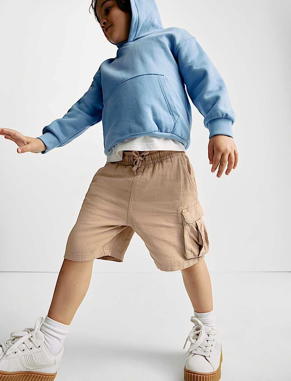 Linen Rich Elasticated Waist Shorts (2-8 Yrs)