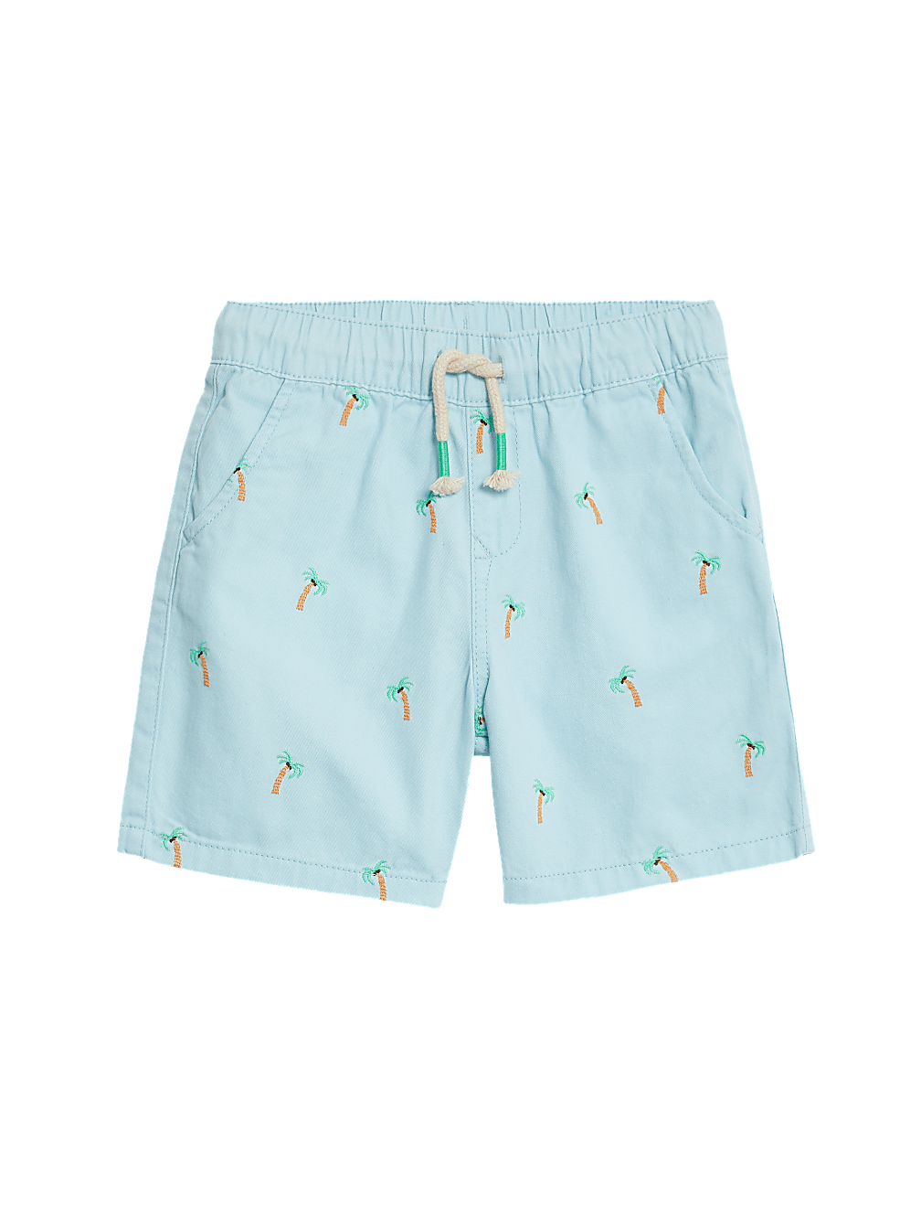 Pure Cotton Palm Tree Shorts (2–8 Yrs)