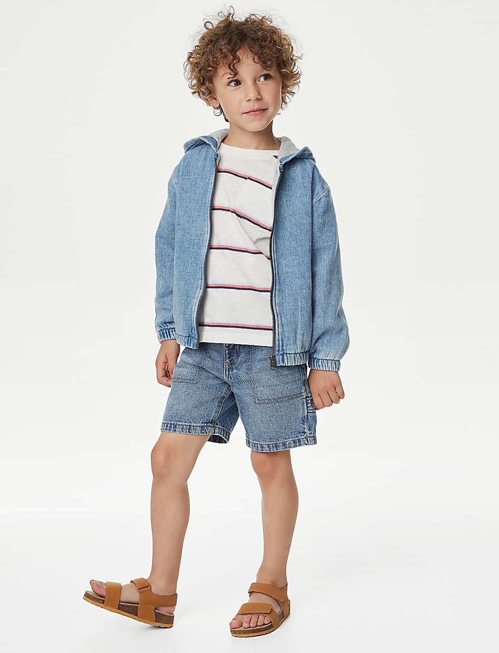 Denim Hooded Zip Jacket (2-8 Yrs)