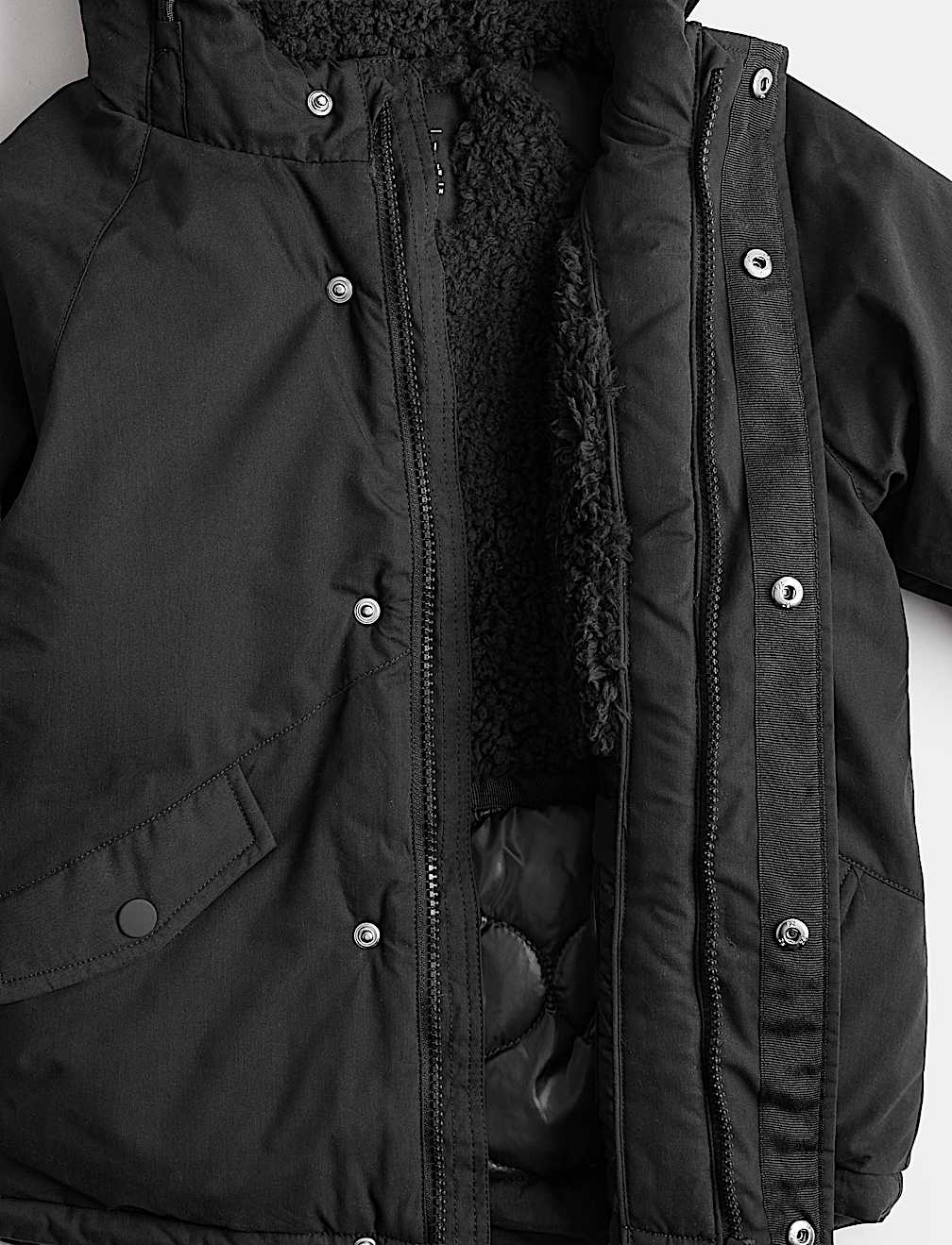 Cotton Rich Borg Lined Parka Coat (2-8 Yrs)