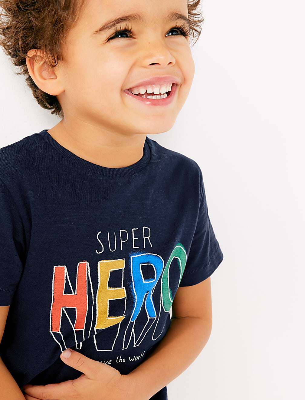 Cotton Super Hero Slogan T-Shirt (2-7 Yrs)