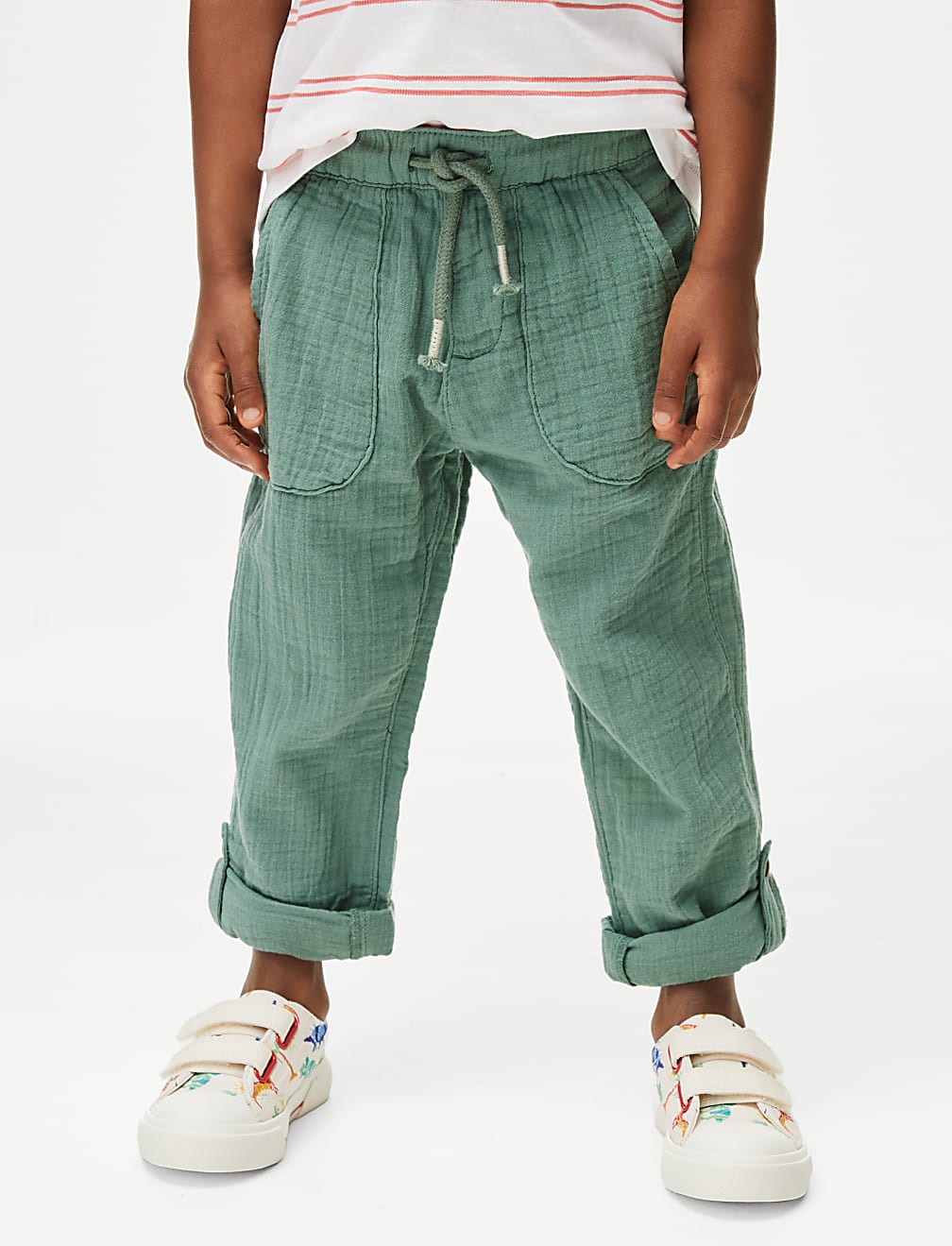 Pure Cotton Drawstring Trousers (2–8 Yrs)