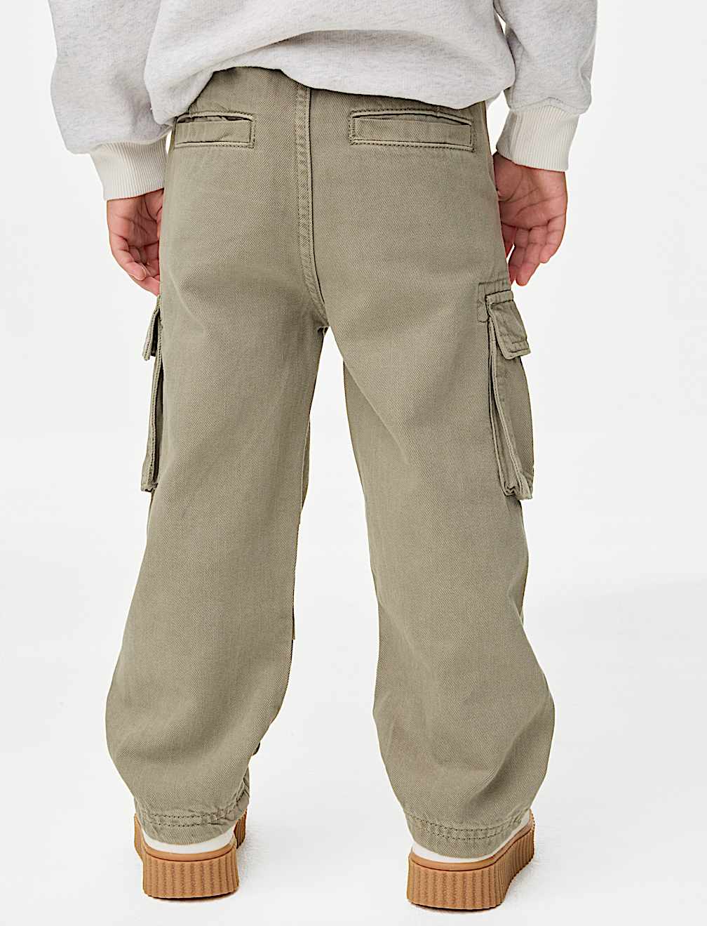 Pure Cotton Wide Leg Cargo Trousers (2-16 Yrs)