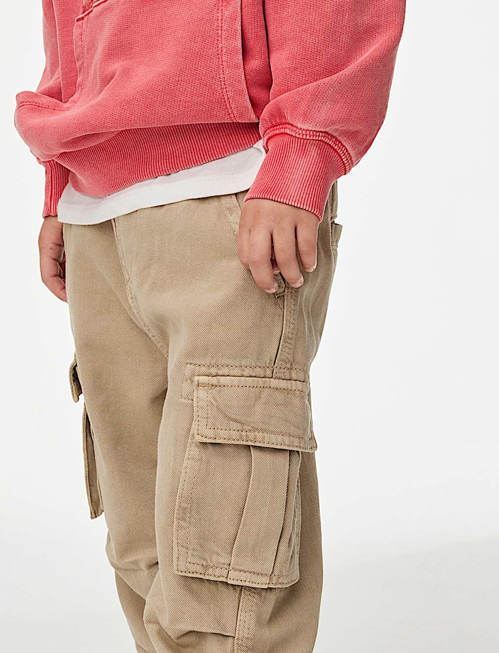 Pure Cotton Wide Leg Cargo Trousers (2-16 Yrs)