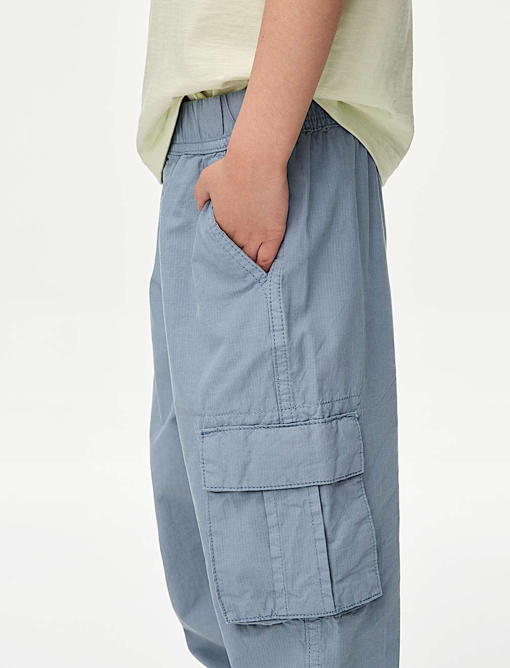Pure Cotton Ripstop Cargo Trousers (2-8 Yrs)