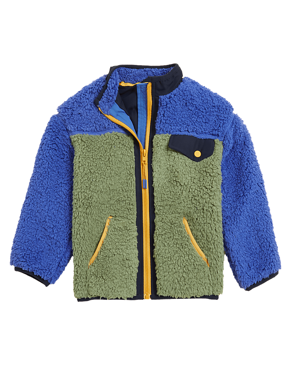 Borg Colour Block Jacket (2-7 Yrs)