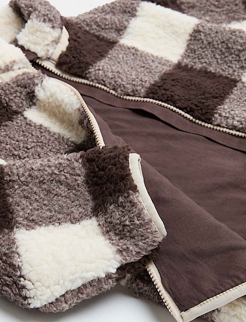 Borg Checked Fleece Lined Jacket (2-8 Yrs)