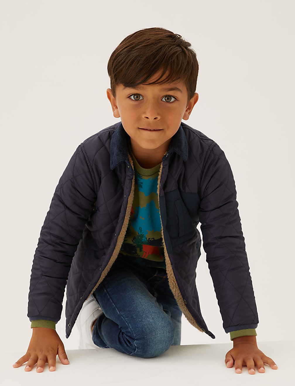 Borg Quilted Reversible Jacket (2-7 Yrs)