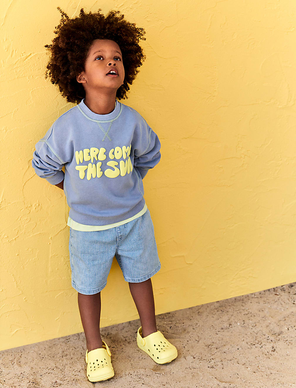Cotton Rich Sun Slogan Sweatshirt (2-8 Yrs)