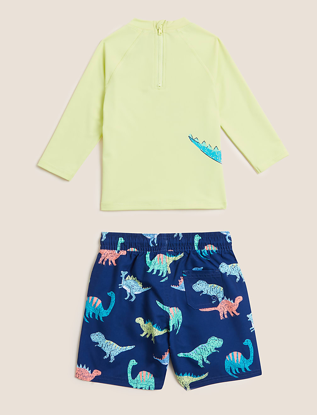 2pc Dinosaur Rash Vest & Swim Shorts (2-7 Yrs)