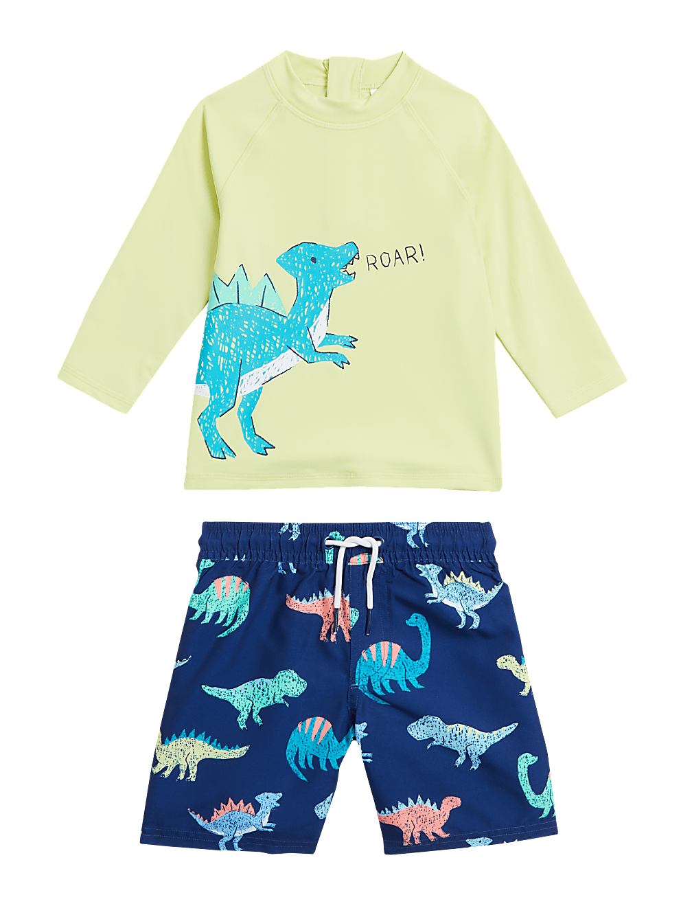 2pc Dinosaur Rash Vest & Swim Shorts (2-7 Yrs)