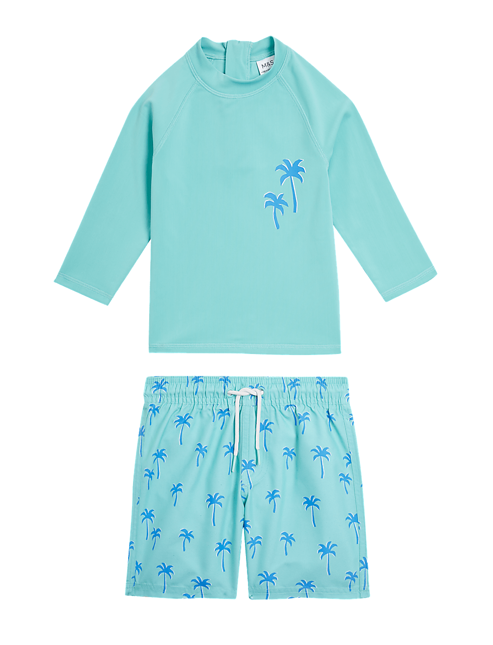 2pc Palm Print Swim Set (2-7 Yrs)