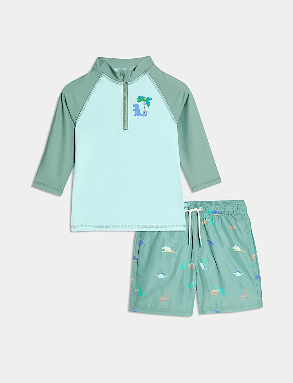 2pc Dinosaur 3/4 Sleeve Swim Set (2-8 Yrs)