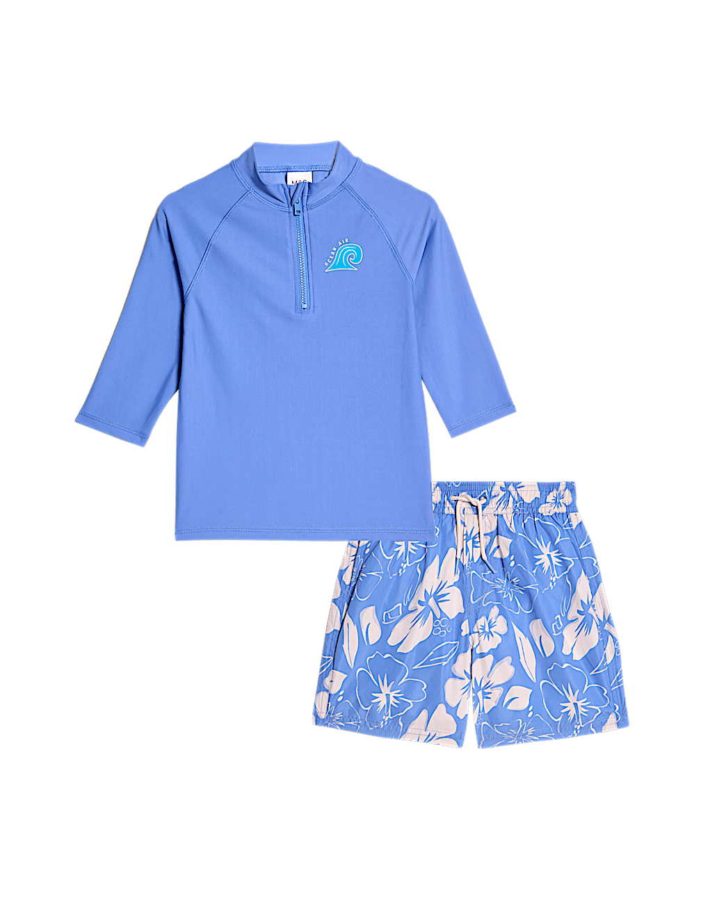 2pc Hibiscus 3/4 Sleeve Swim Set (2-8 Yrs)