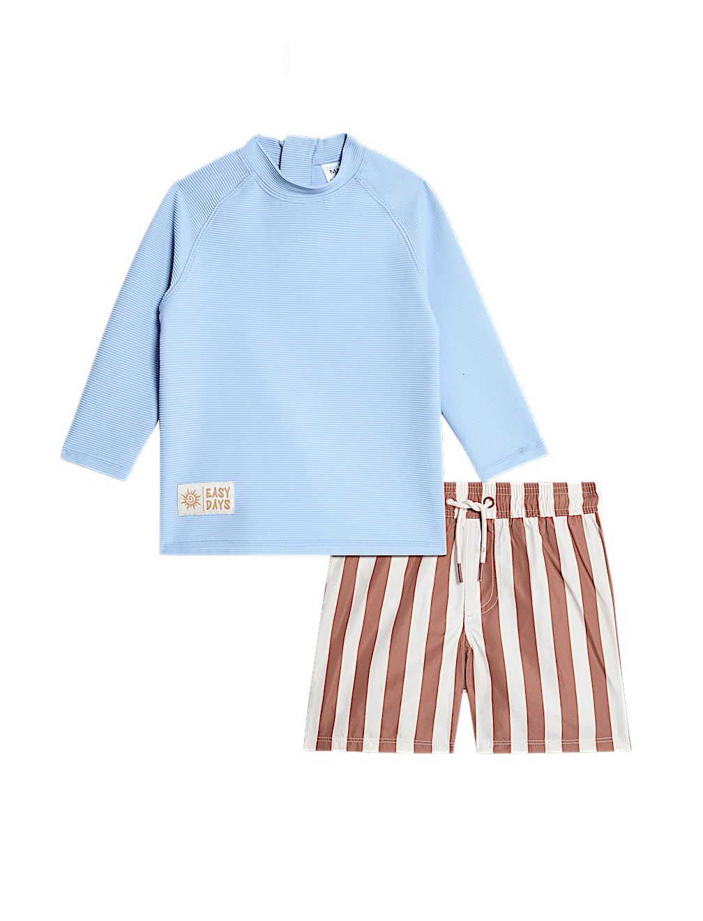 Striped 3/4 Sleeve Swim Set (2-8 Yrs)
