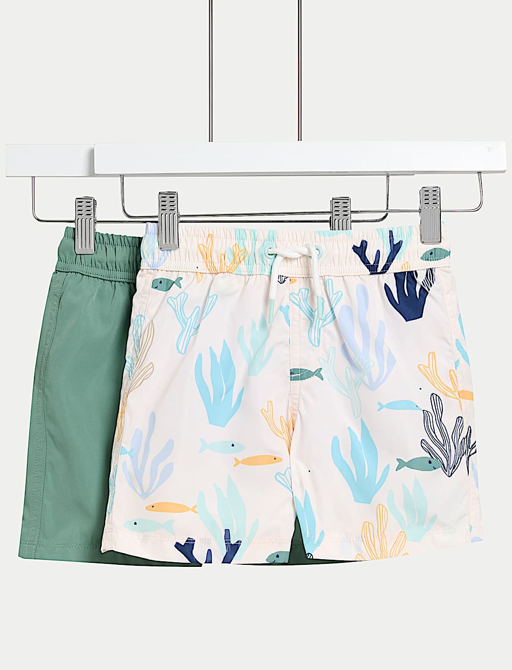 2pk Sea Scene Shorter Length Swim Shorts (2-8 Yrs)