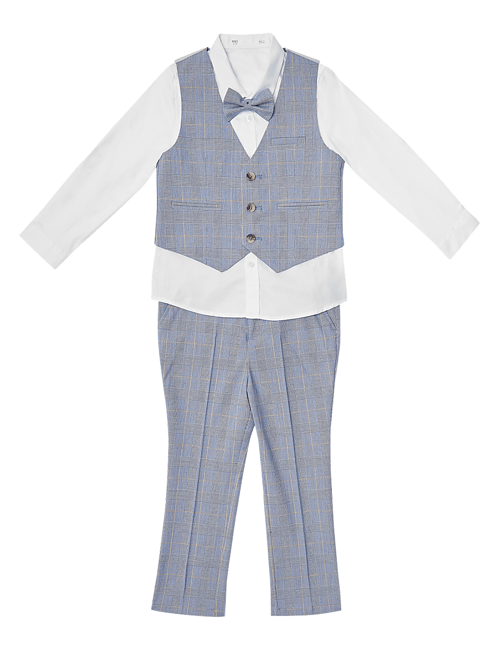 4 Piece Checked Suit Outfit