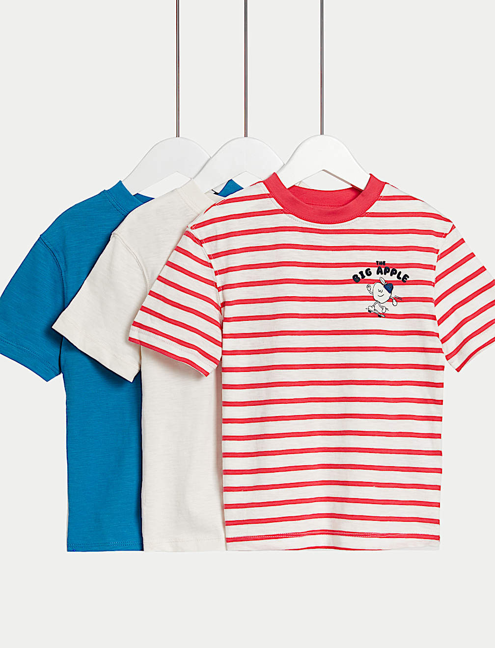 3pk Cotton Rich Apple T-Shirts (2-8 Yrs)