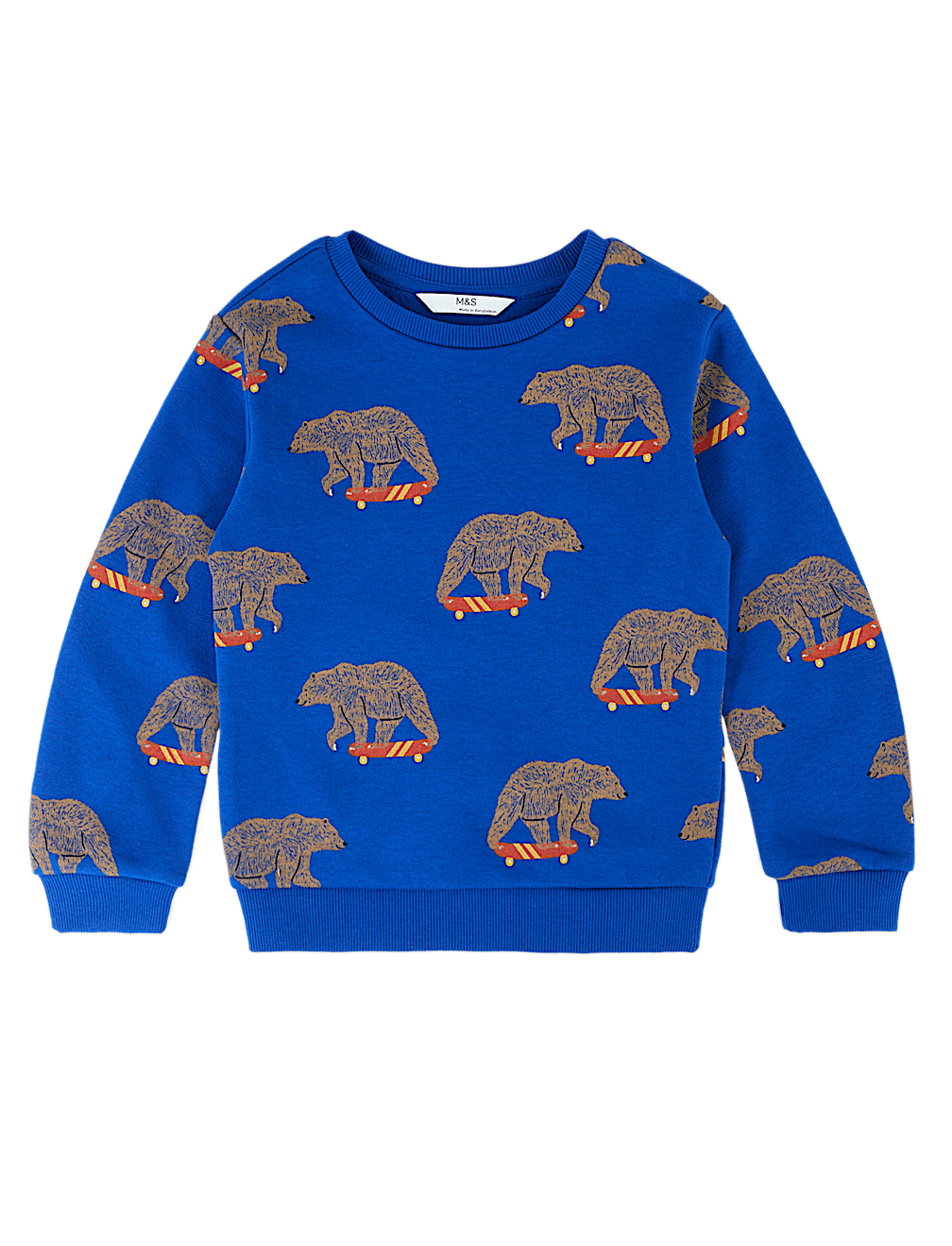 Cotton Rich Bear Print Sweatshirt (2-7 Yrs)