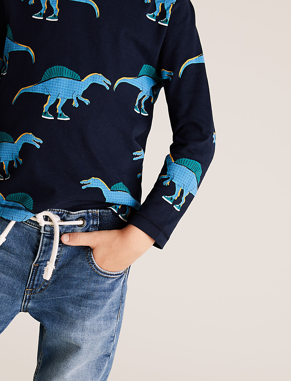 Cotton Dinosaur Print Top (2-7 Yrs)