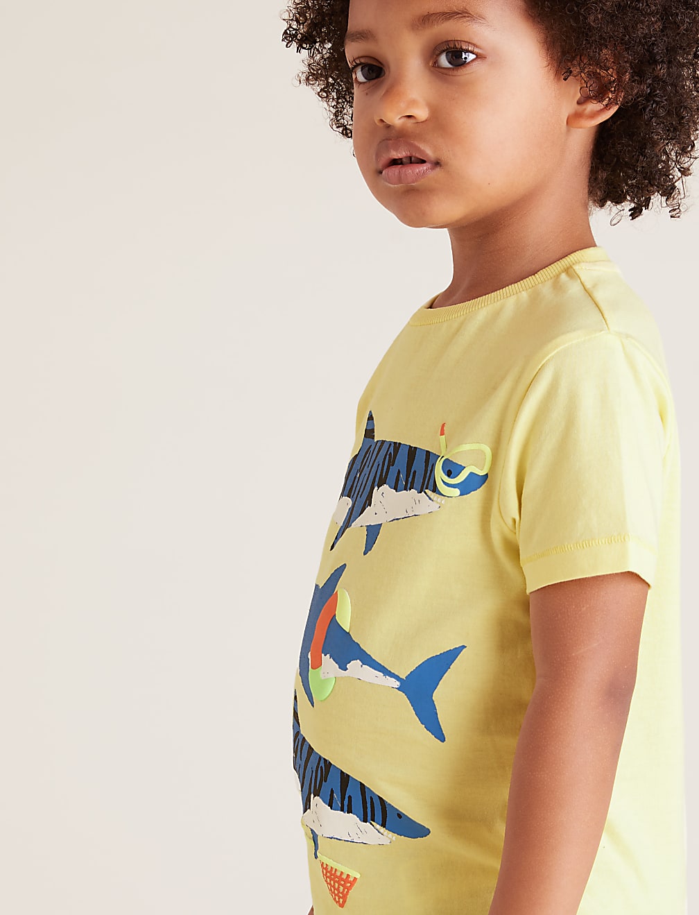 Pure Cotton Shark Print T-Shirt