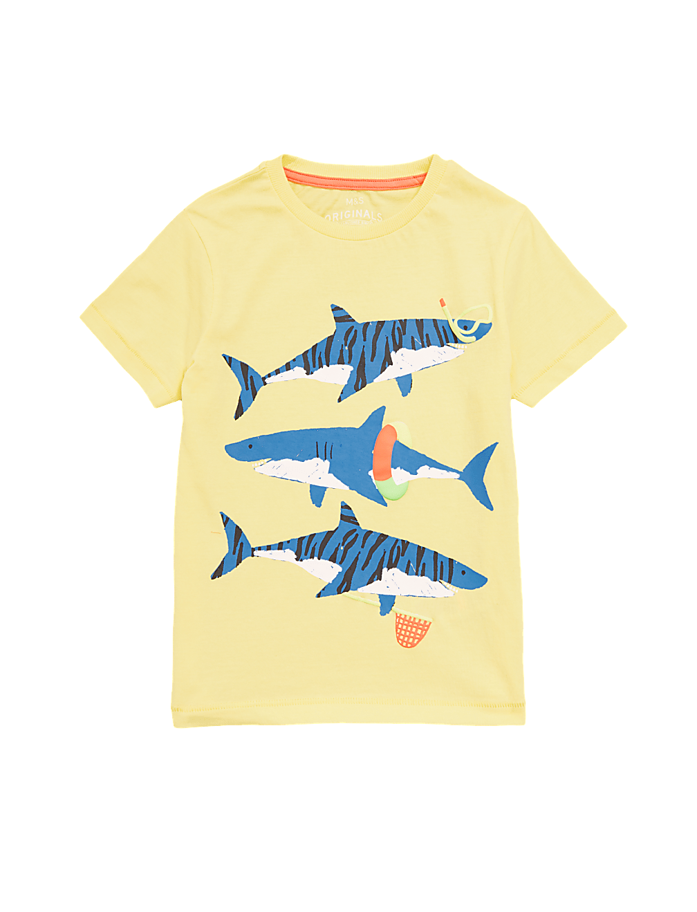 Pure Cotton Shark Print T-Shirt