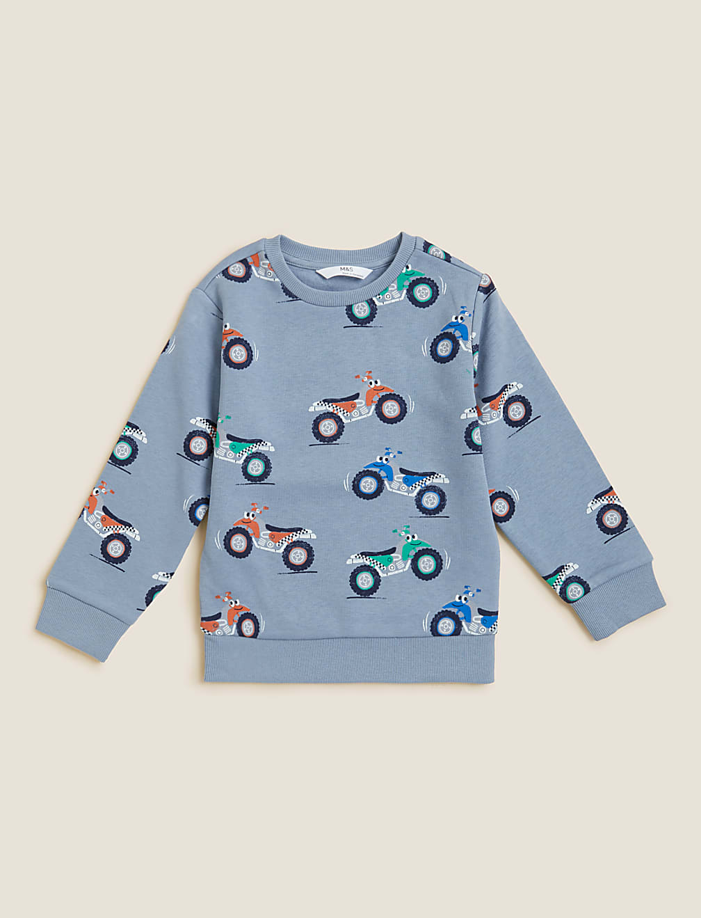 Cotton Rich Quad Bike Print Sweatshirt (2 - 7 Yrs)