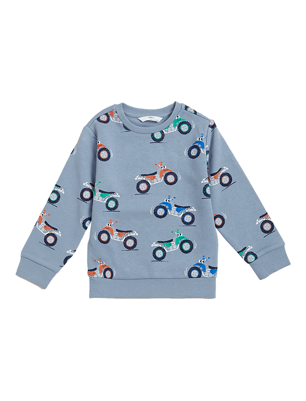 Cotton Rich Quad Bike Print Sweatshirt (2 - 7 Yrs)