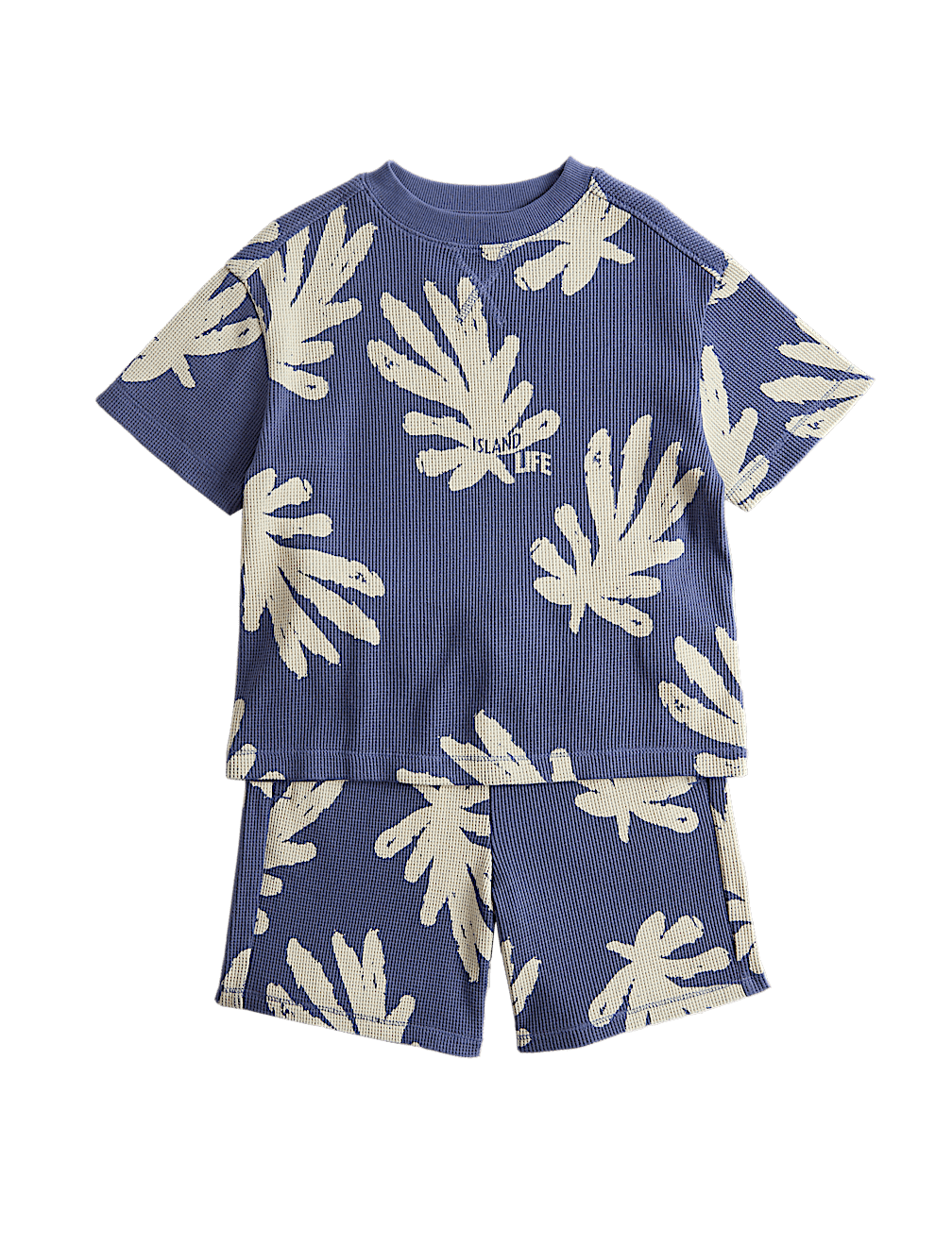 2 Piece Pure Cotton Printed Waffle Outfit (2-8 Yrs)