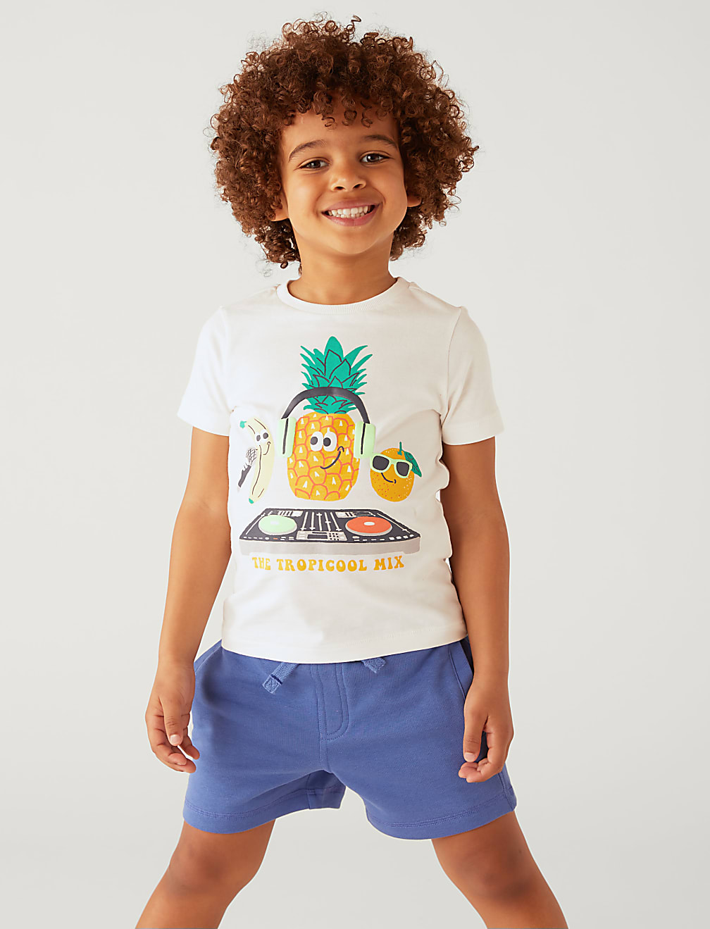 Pure Cotton Tropical Print T-Shirt