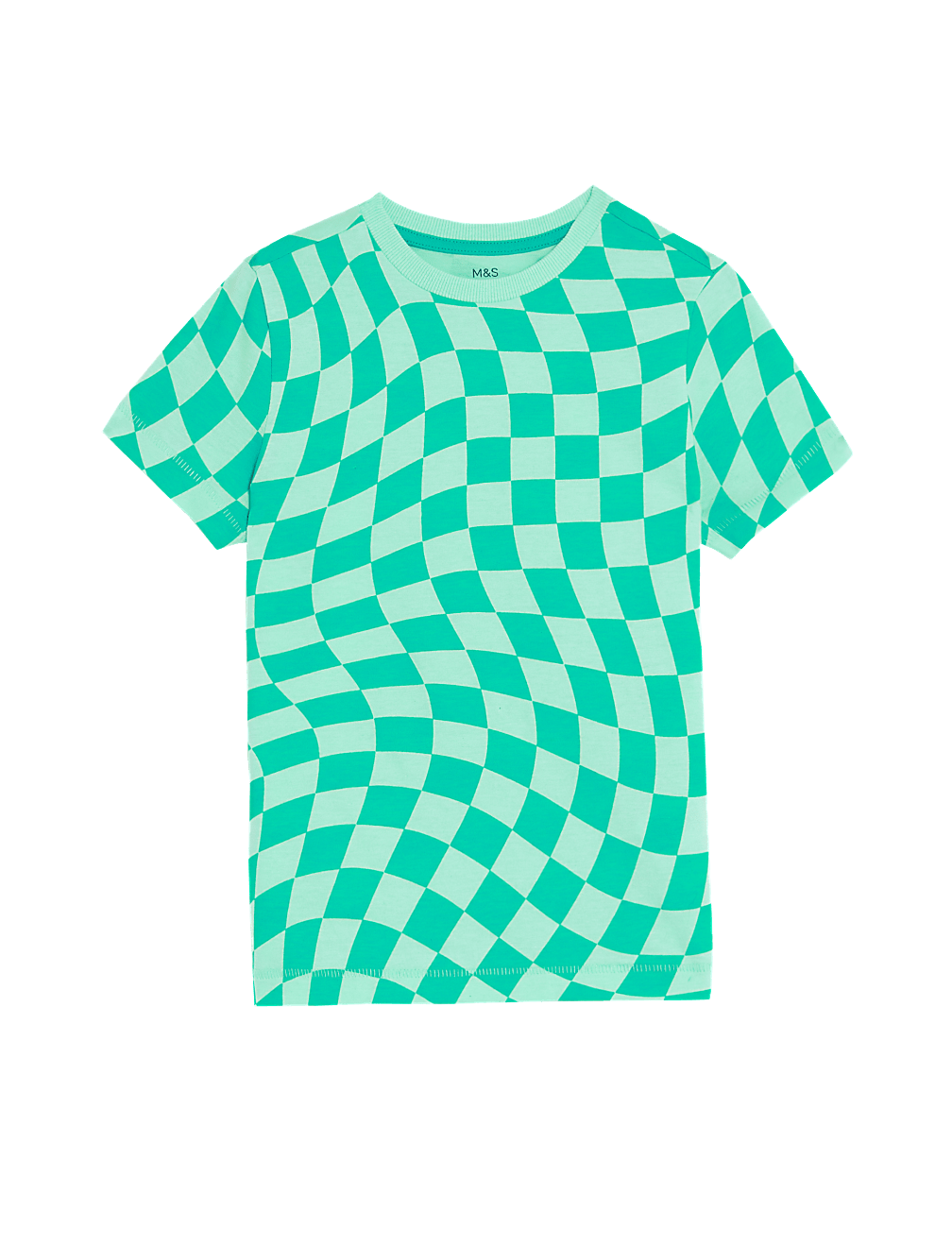 Pure Cotton Checkerboard T-Shirt