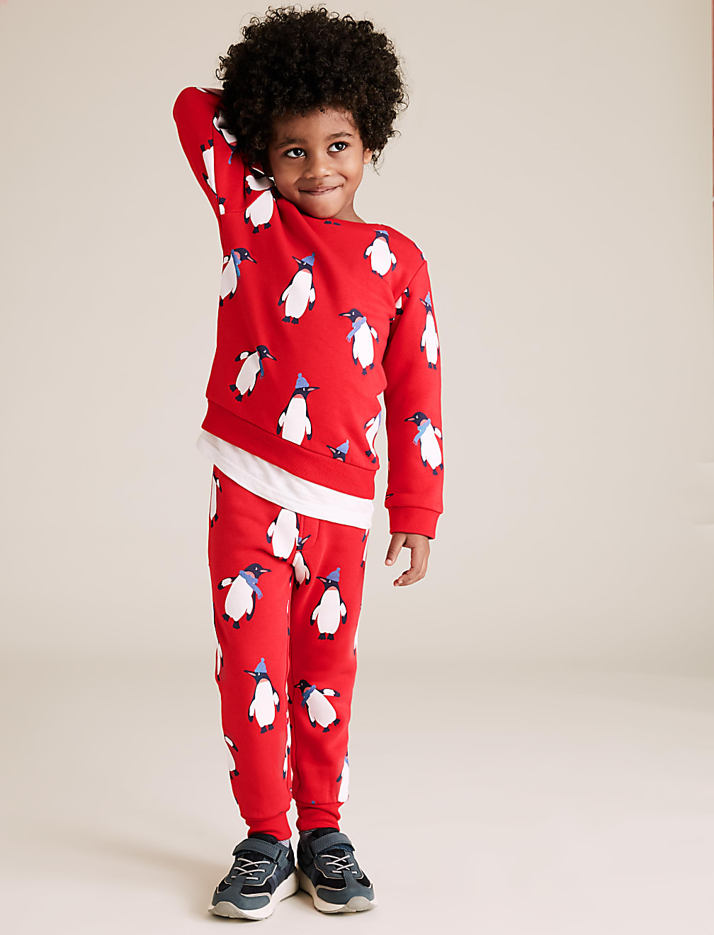 Cotton Penguin Print Joggers (2-7 Yrs)