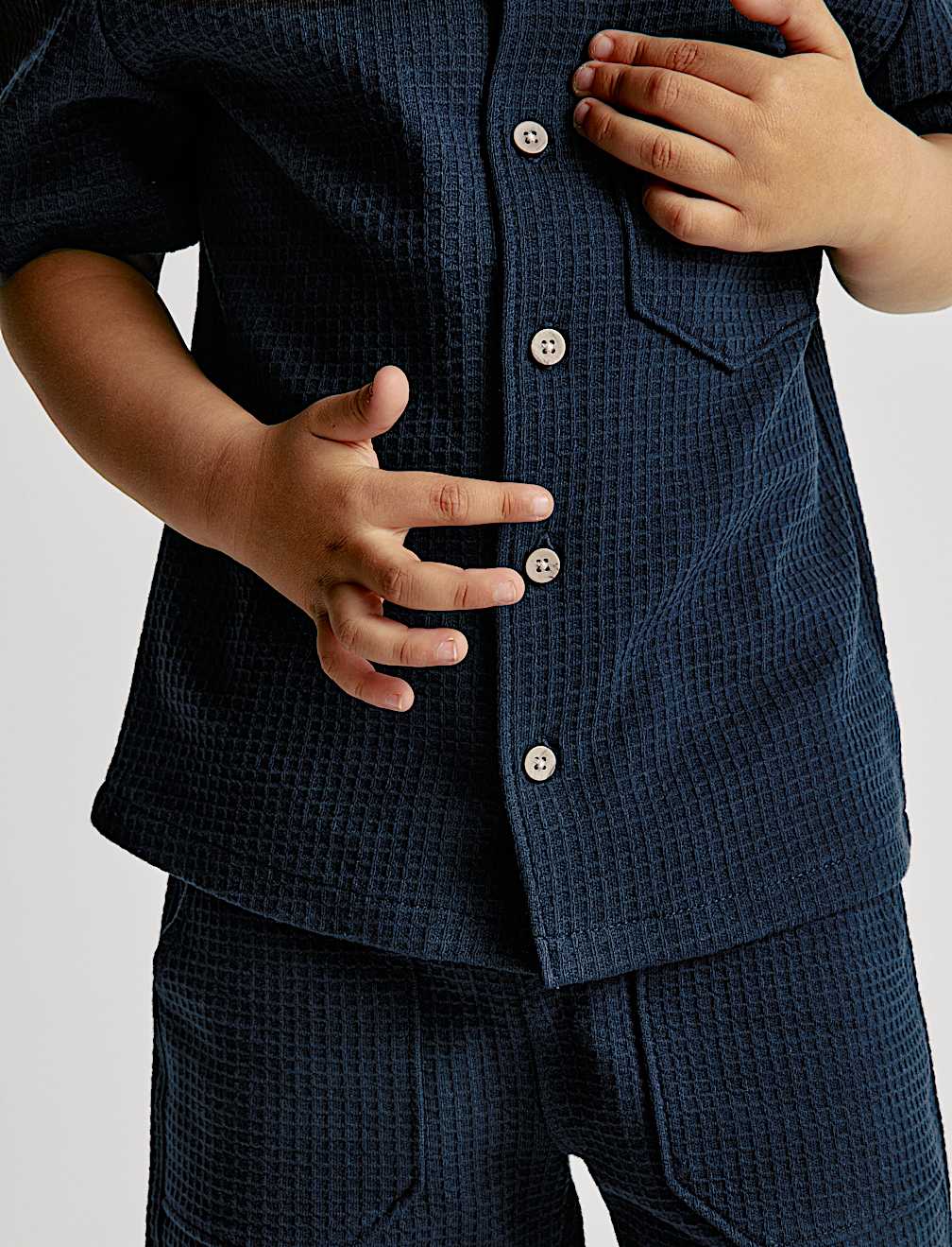 2pc Pure Cotton Waffle Shirt and Short Set (2-8 Yrs)