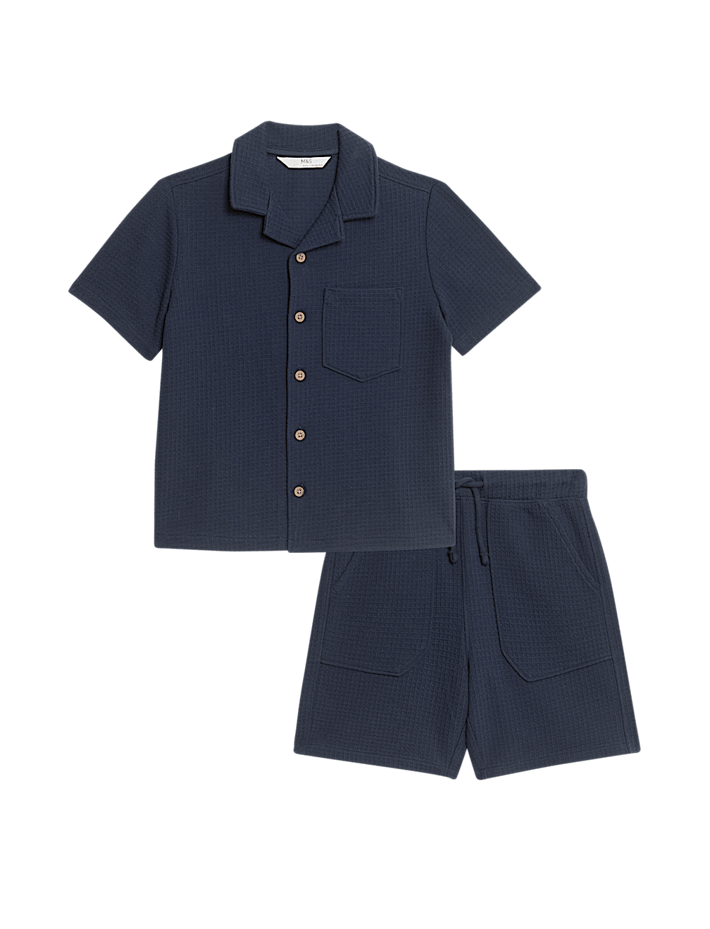 2pc Pure Cotton Waffle Shirt and Short Set (2-8 Yrs)