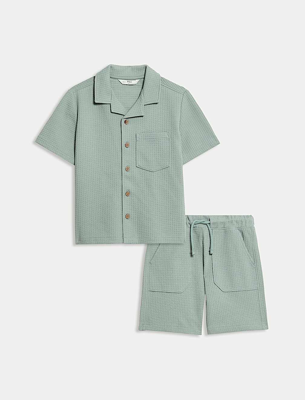 2pc Pure Cotton Waffle Shirt and Short Set (2-8 Yrs)