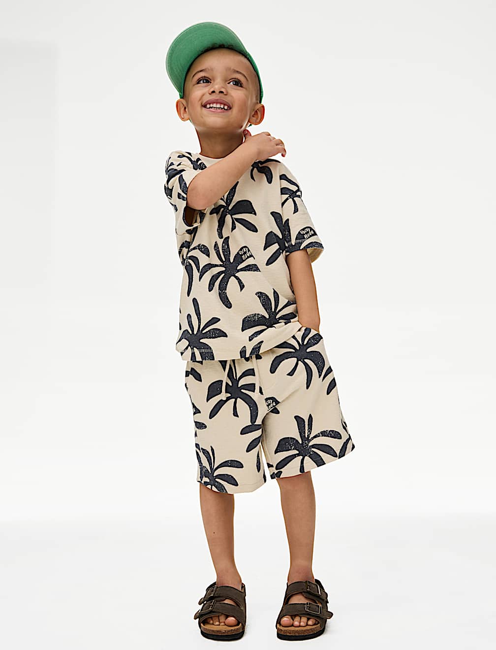 2pc Pure Cotton Palm T-shirt and Shorts Set (2-8 Yrs)