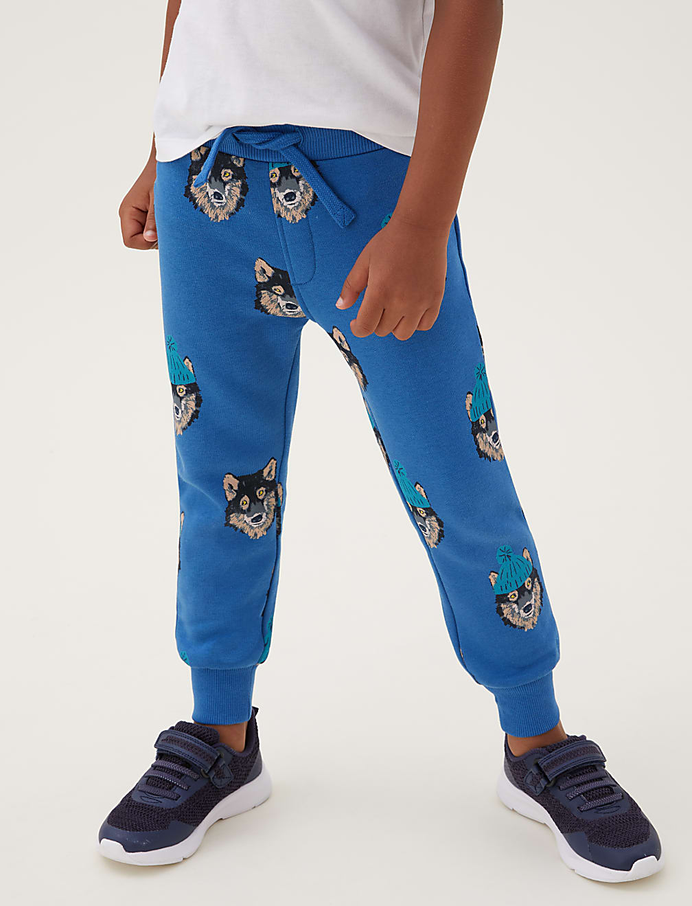 Cotton Rich Wolf Print Joggers (2-7 Yrs)